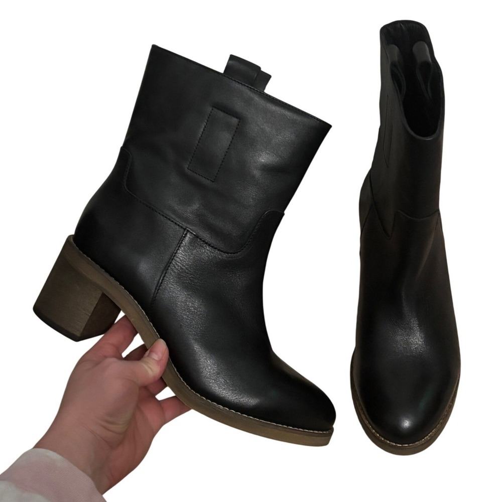 NEW Free People | Tabby Black Ankle Boot Leather Sz 38.5/8.5